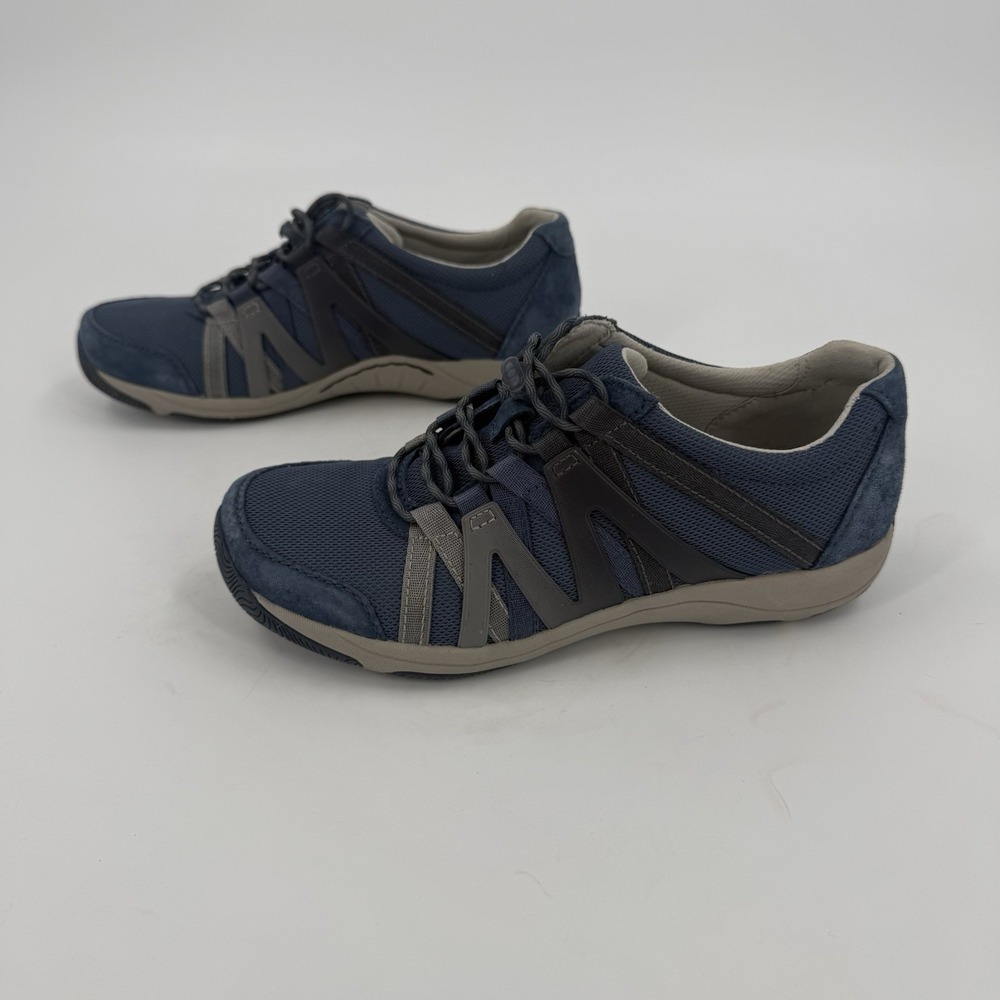 Dansko Women's EU 36 US 5.5-6 Blue Suede Mesh Lace Up Comfort Walking Sneakers